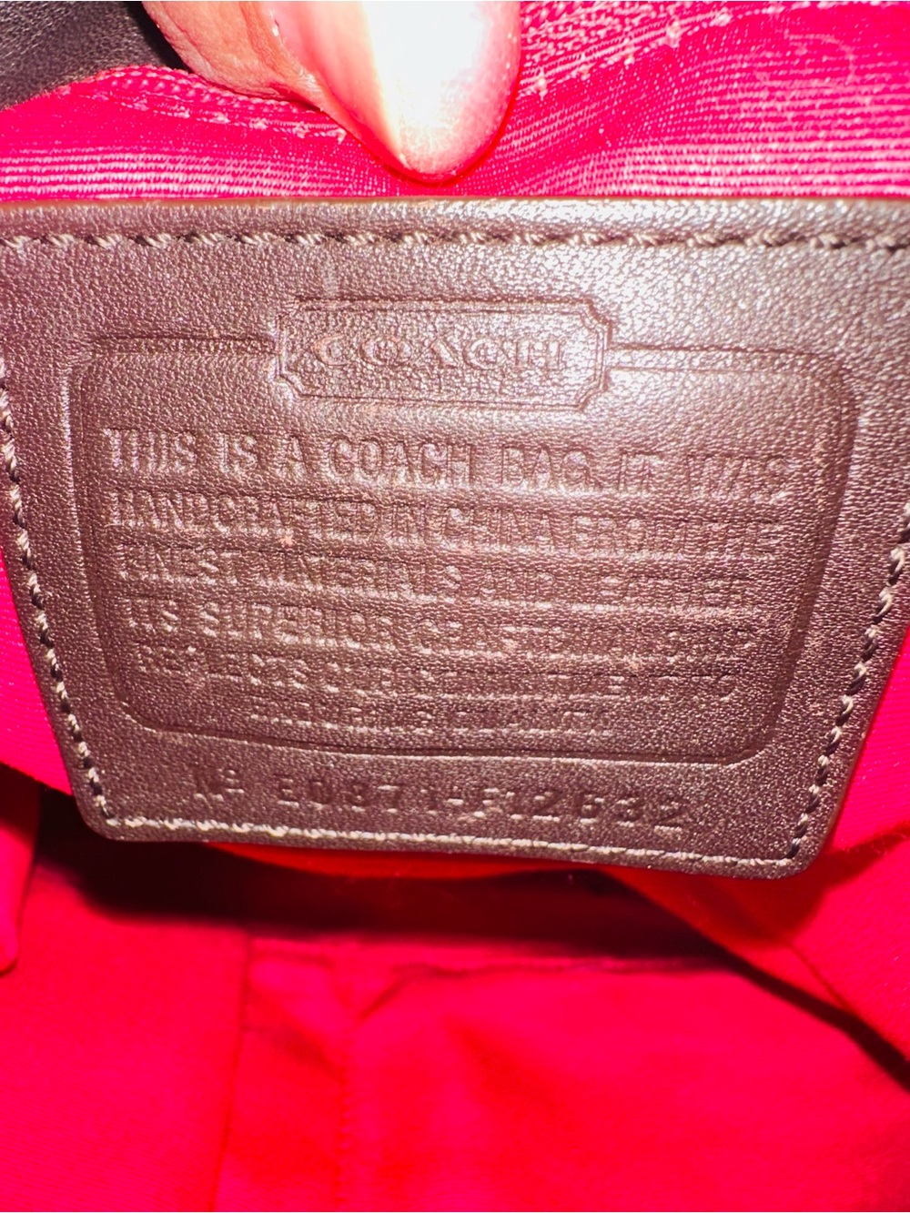 Coach Multicolor Plaid Shoulder Bag with Dark Brown Leather Trim - Picture 7 of 9